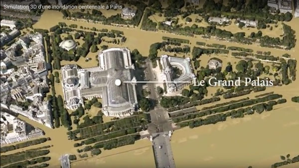 symulacja powodzi w Paryżu